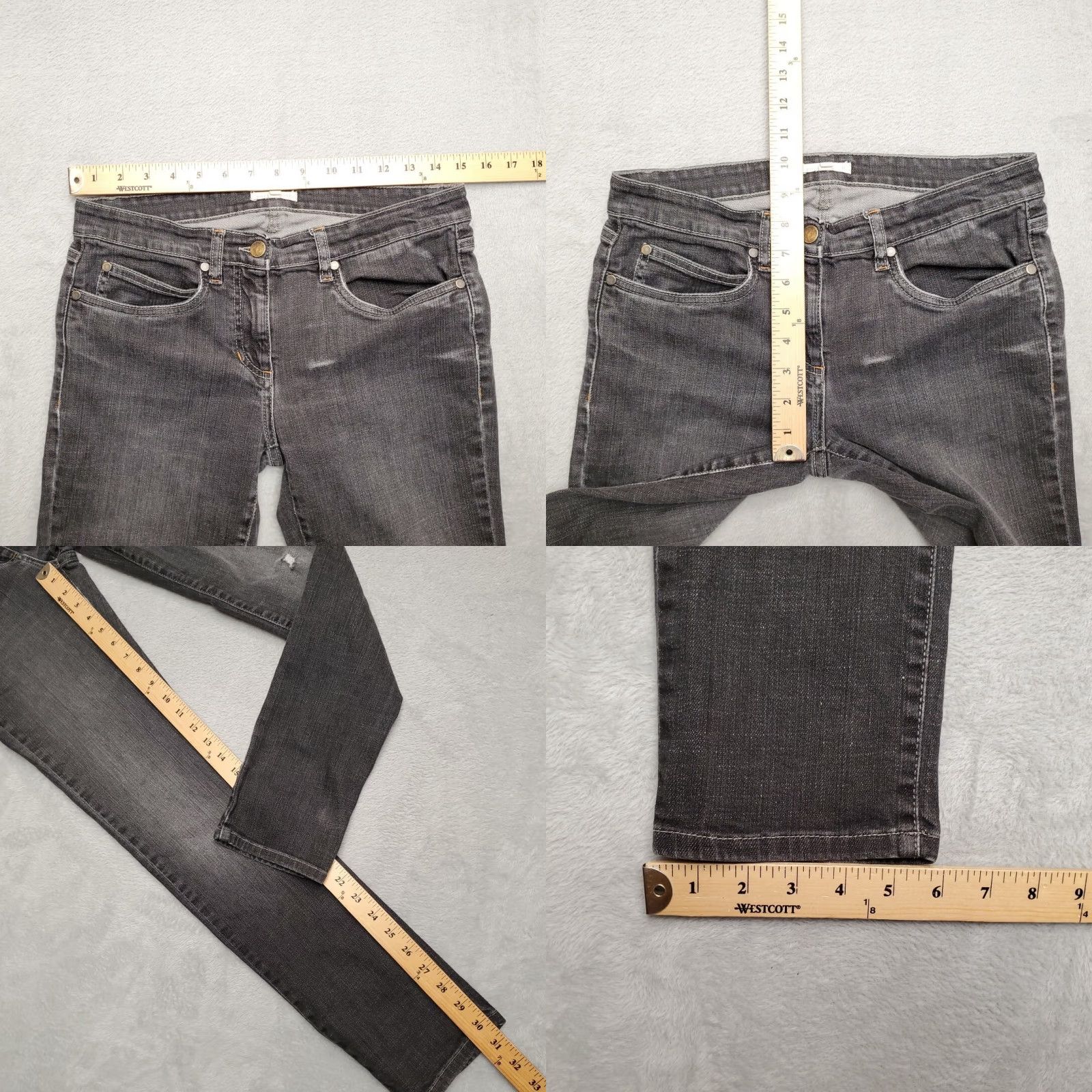 Eileen Fisher Eileen Fisher Jeans Women 6 Faded Black Stretch Denim Straight Casual Comfort Size 28" / US 6 / IT 42 - 8 Thumbnail