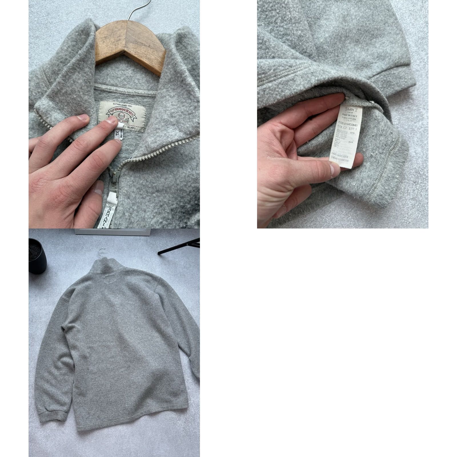 Vintage VINTAGE Armani Jeans Big Logo Fleece Sweatshirt Gray XL Men’s(Size XL) Size US XL / EU 56 / 4 - 8 Thumbnail
