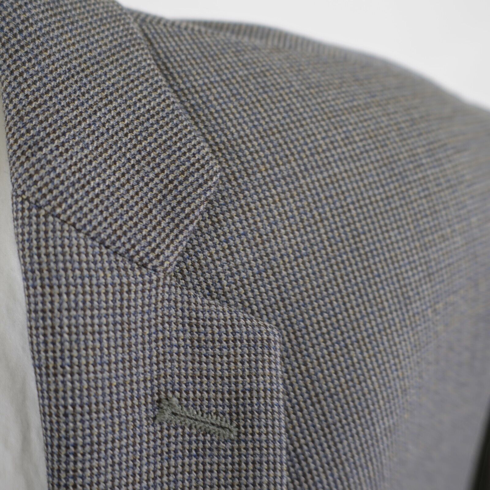 Pronto Uomo Pronto Uomo Platinum Black Gray Blue Check Tweed Wool Sport Size 52R - 2 Thumbnail