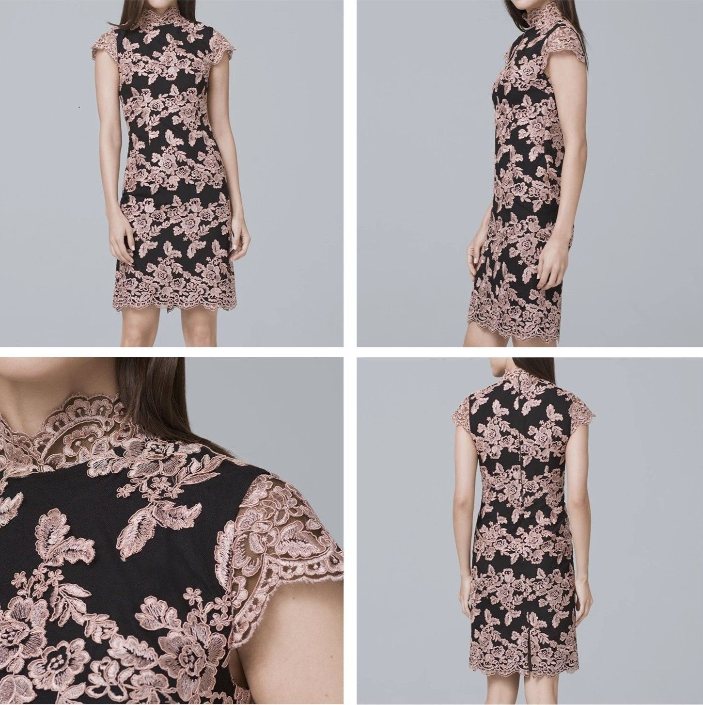 Laundry by Shelli Segal Mock-Neck Lace Sheath Dress in size 10 NWT MSRP $228 Size L / US 10 / IT 46 - 1 Thumbnail