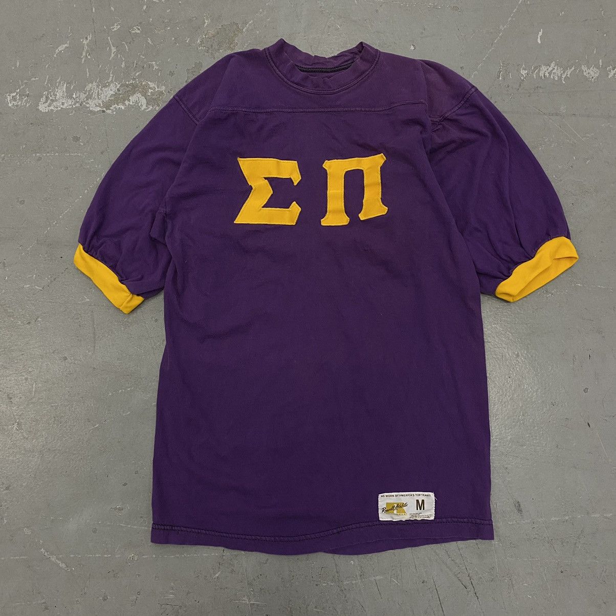Kapital × Russell Athletic × Vintage Vtg 60s 70s Russell Athletic Sigma Pi Ringer Tee Hippie Size US M / EU 48-50 / 2 - 1 Thumbnail