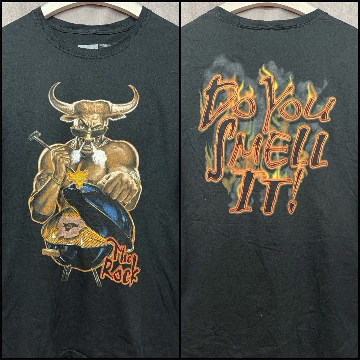 WWE VTG WWE WWF The Rock Shirt Mens Large Do You Smell Bull Retr Size US L / EU 52-54 / 3 - 1 Thumbnail