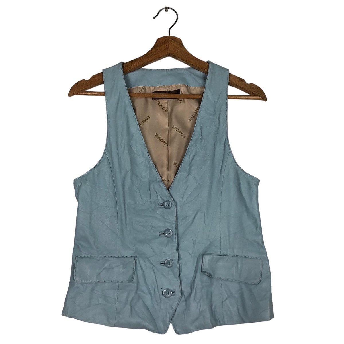 Balmain 🔥Vintage Vest Leather Tank Top Balmain Paris Size US M / EU 48-50 / 2 - 1 Thumbnail