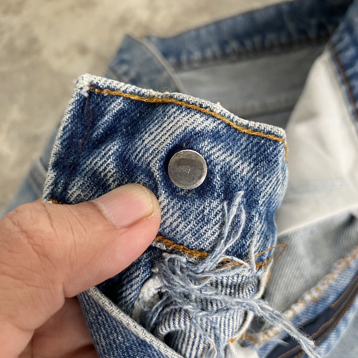 Vintage 70’s Levis 517 Faded Blue Distressed Flared Jeans