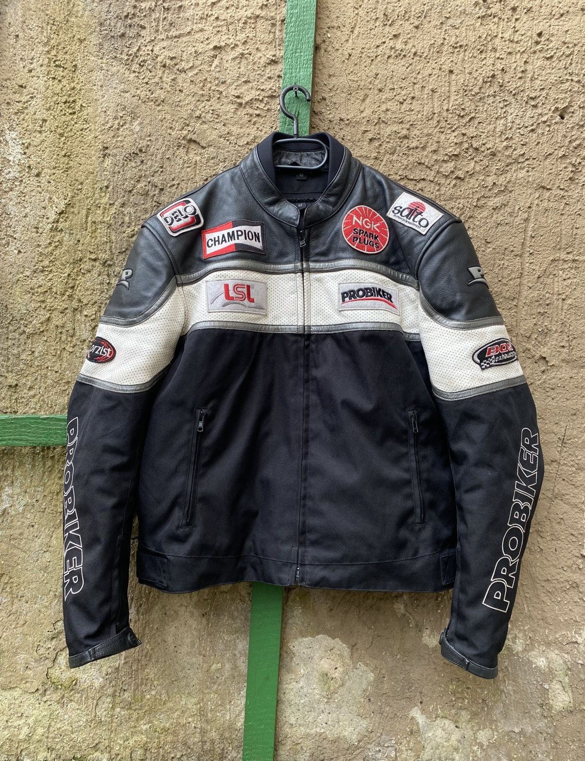 Genuine Leather Vintage Y2K Probiker Leather Jacket Racing Moto NGK Castrol Size US L / EU 52-54 / 3 - 1 Thumbnail