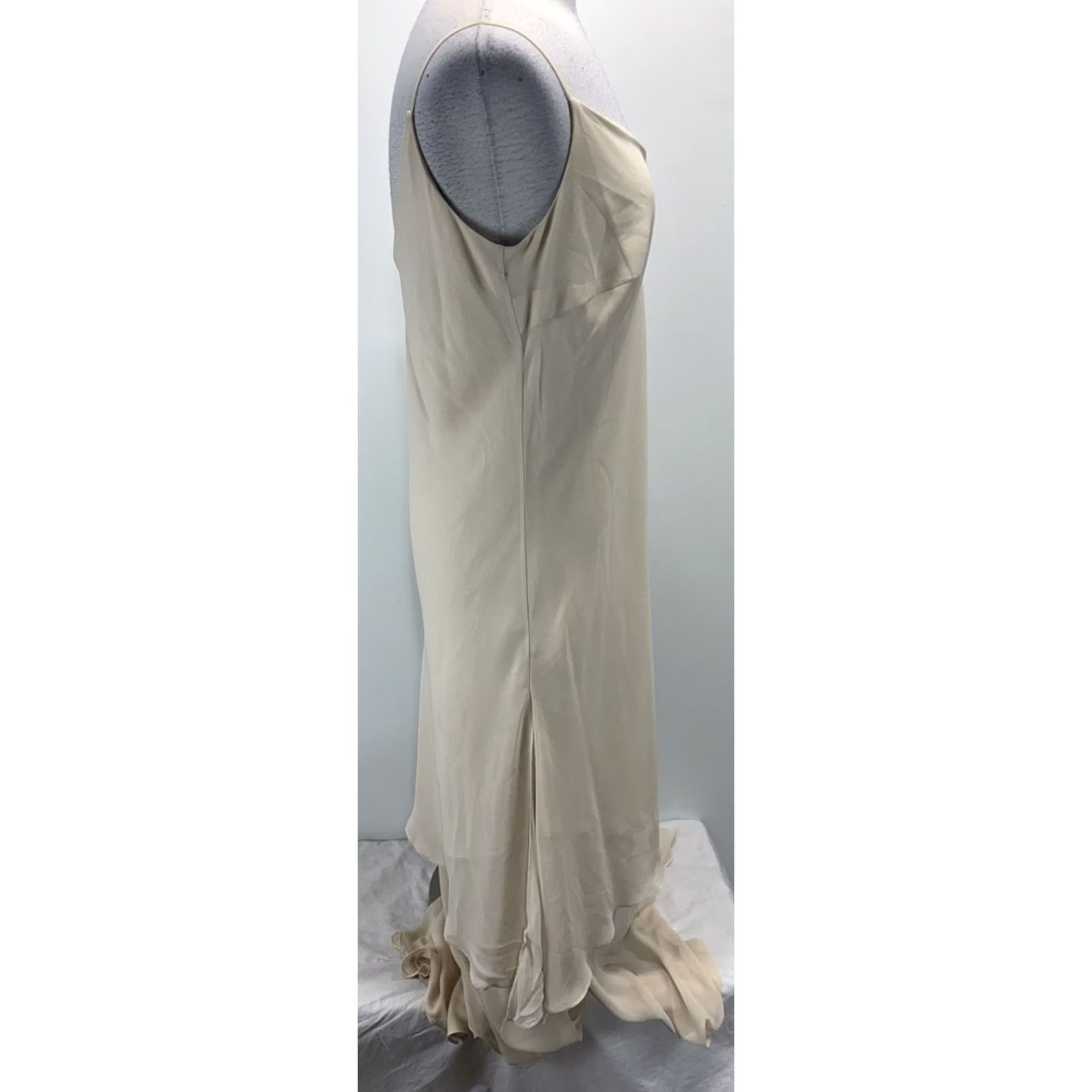 Vintage VINTAGE? No. Caterina Collection Layered Chiffon Maxi Dress Women’s 20 Plus Beige Ethereal Size 3XL / US 20-22 - 4 Thumbnail