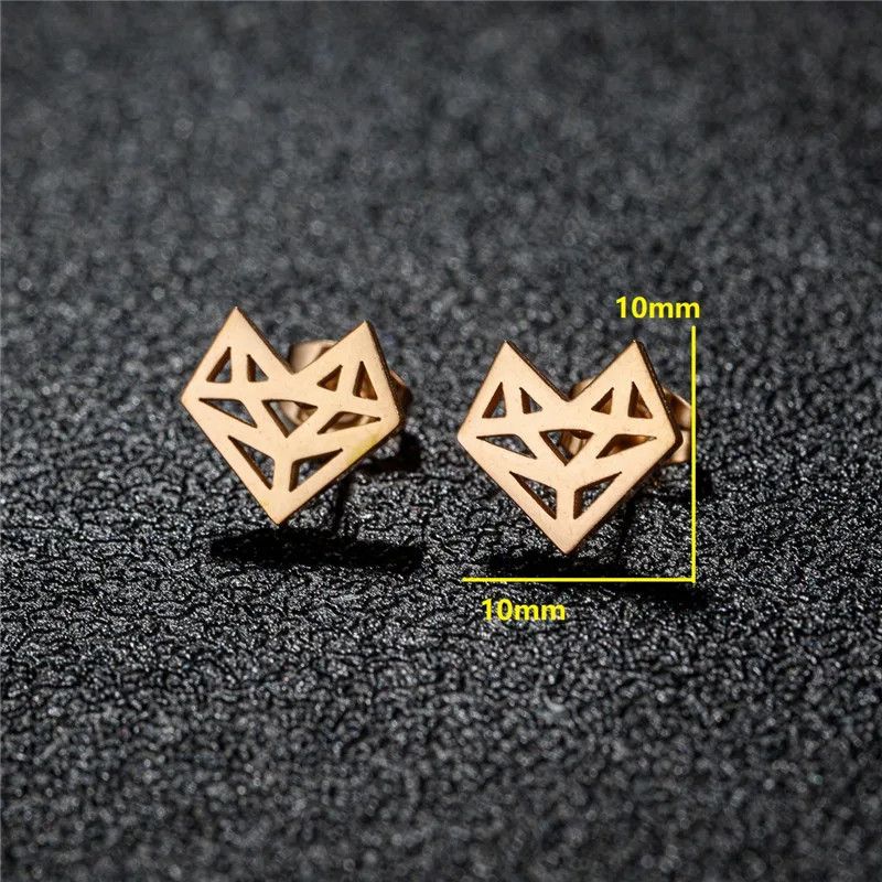 Jewelry Fox Mini Stud Earrings Charm Animal Earring Gift Size ONE SIZE - 2 Thumbnail