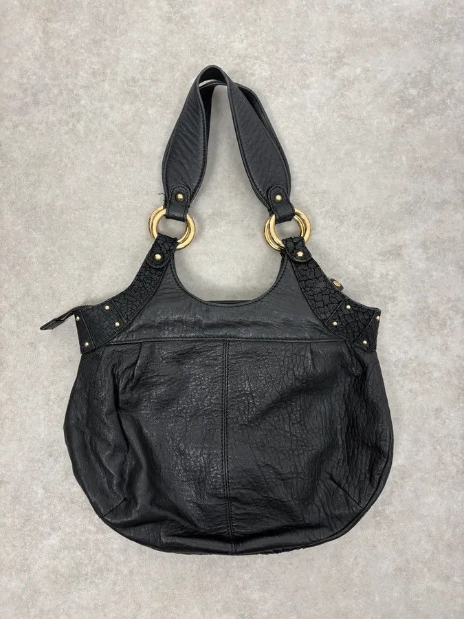 Just Cavalli AW2011 Cavalli Tassel Black Leather Hobo Handle Bag Size ONE SIZE - 6 Thumbnail