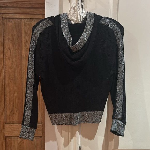 Balmain BALMAIN wool cashmere Lurex Striped Cropped Knit Hoodie 40 Size S / US 4 / IT 40 - 7 Thumbnail