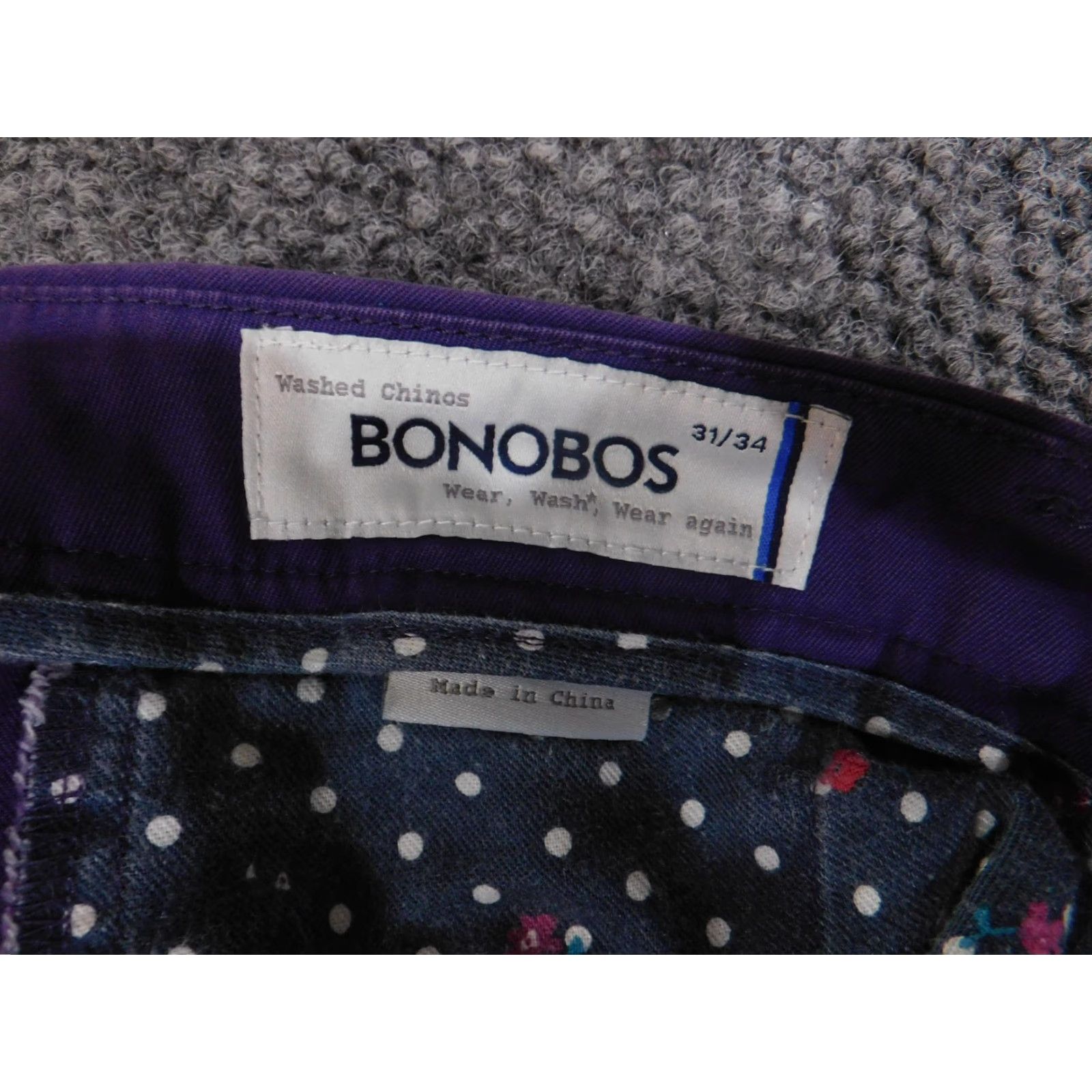 Bonobos Bonobos Chino Pants Mens 31x34 Purple Straight Fit Casual Cotton Pants Size US 31 - 4 Thumbnail