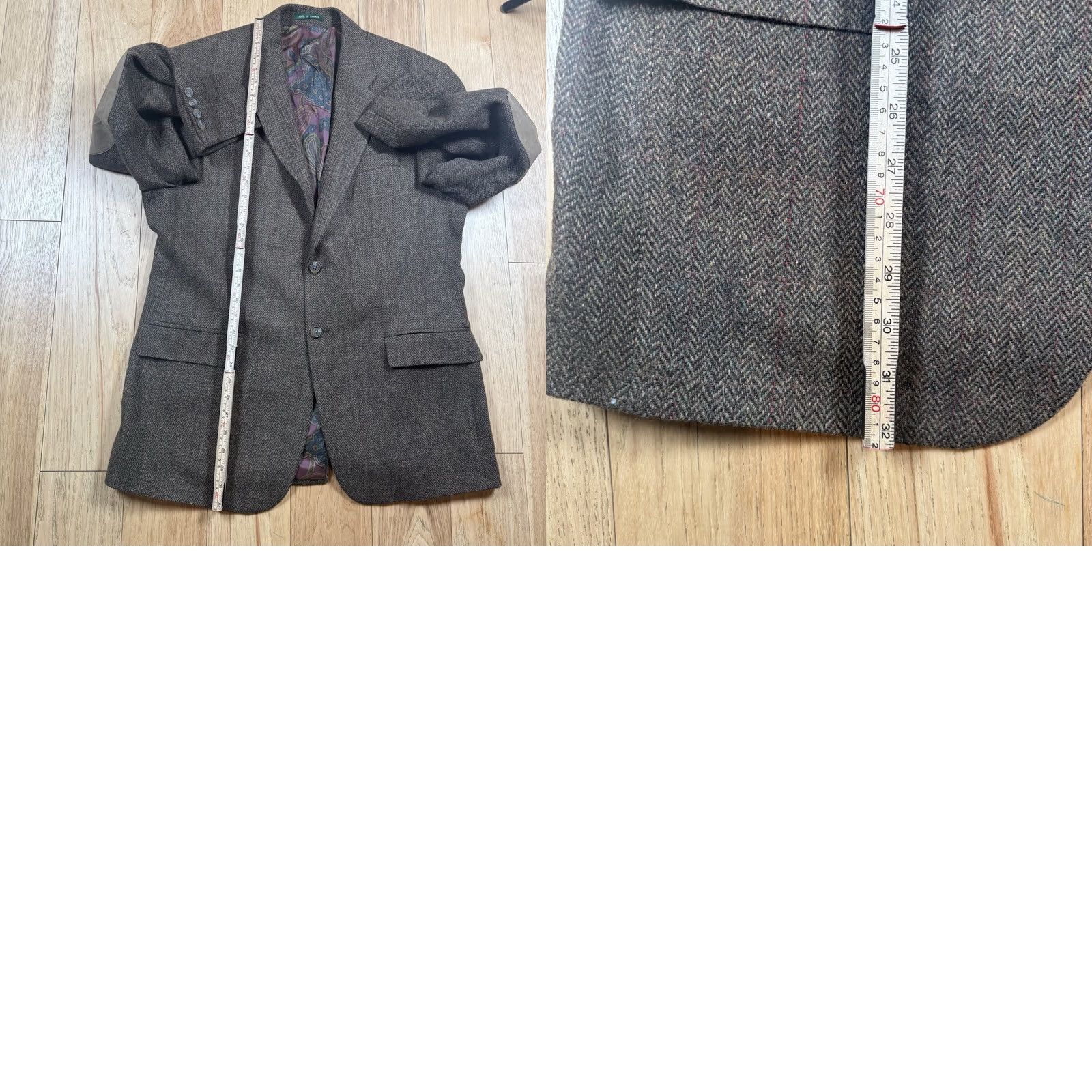 Ralph Lauren Lauren Ralph Lauren Blazer Mens Wool 41R Houndstooth Paisley Lining Brown 42 Regular Overcoat Womens Men’s? Size 42R - 9 Thumbnail