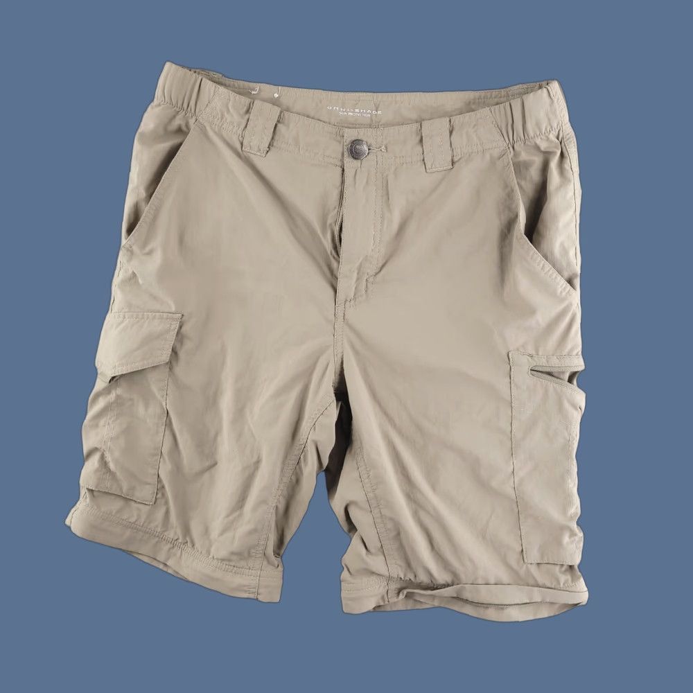 Vintage Columbia Mens Shorts 32 Tan Beige Brown Nylon Walk Hiking Outdoor Cargo Flat Front Regular 100% Authenticity Guaranteed Mens Size US 32 / EU 48 - 1 Thumbnail