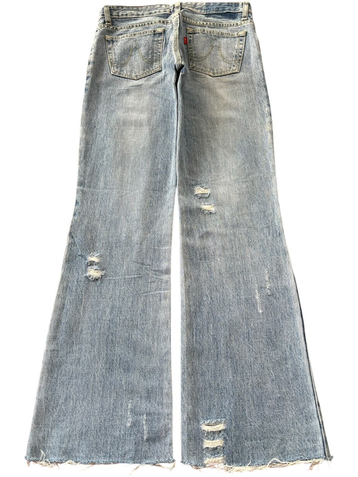 ATSURO TAYAMA Vintage Atsuro Tayama Faded Wash Distressed Flare Jeans Size 29" - 2 Thumbnail