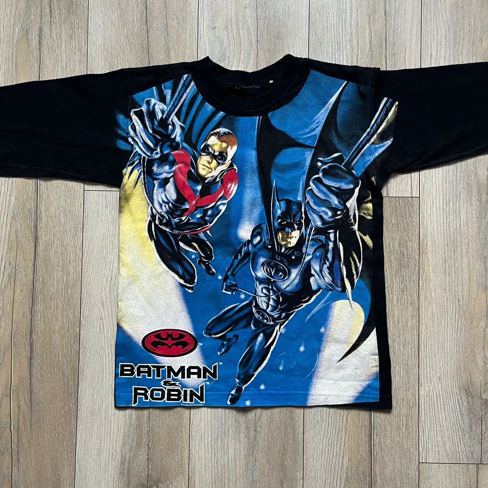 DC Comics Batman & Robin 1997 AOP Promo Longsleeve Tee Size US XS / EU 42 / 0 - 3 Thumbnail