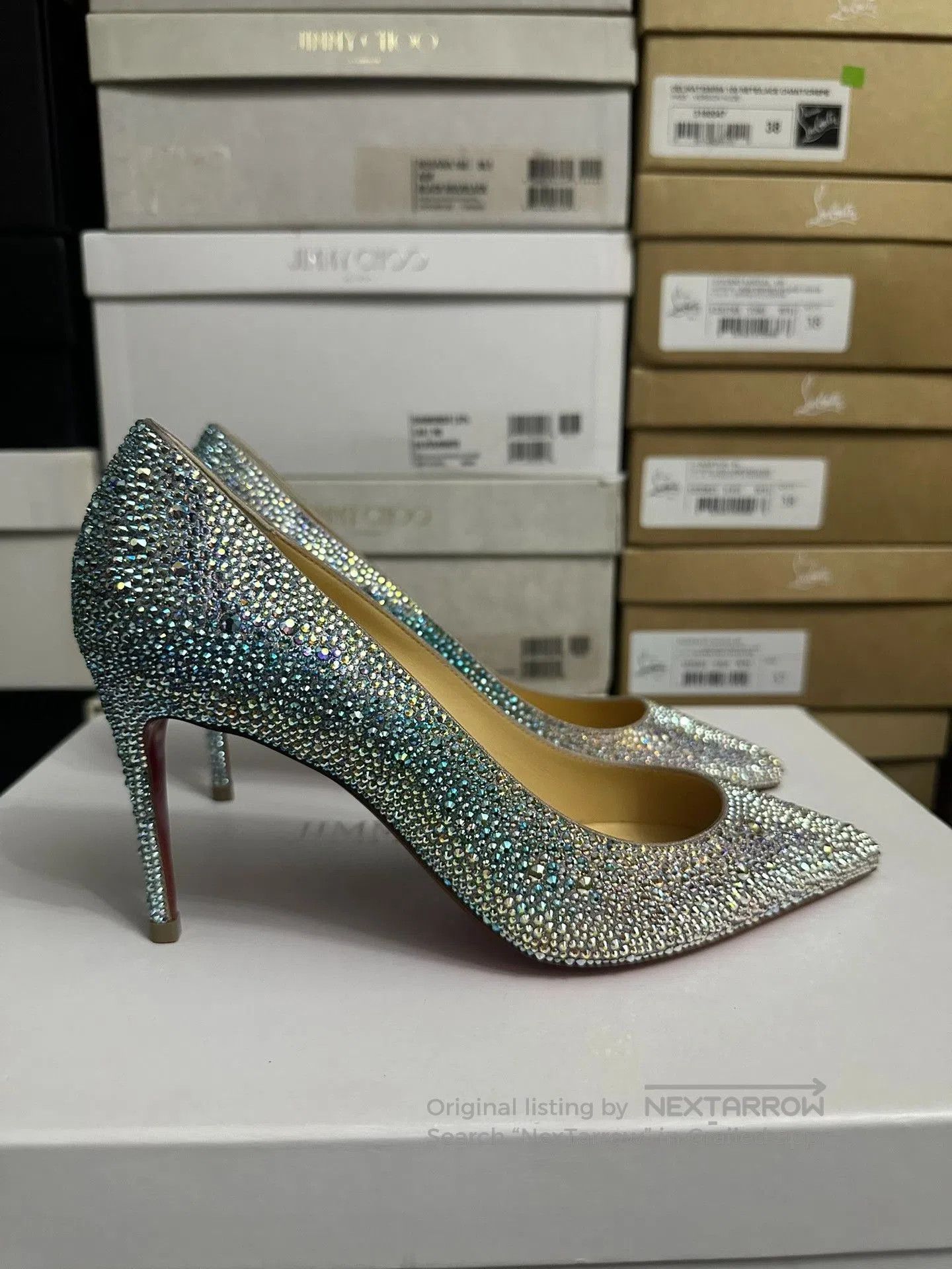 Christian Louboutin Christian Louboutin Mermaid Gradient Crystal Heels. Size US 4 / IT 34 - 3 Thumbnail
