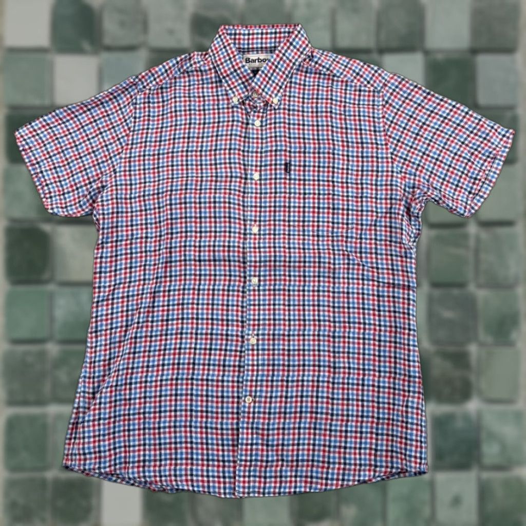 Barbour Barbour Shirt Tailored Fit Multi Gingham Check Men M Linen Button-Up Short Sleeve Collared 100% NEW Size US M / EU 48-50 / 2 - 1 Thumbnail