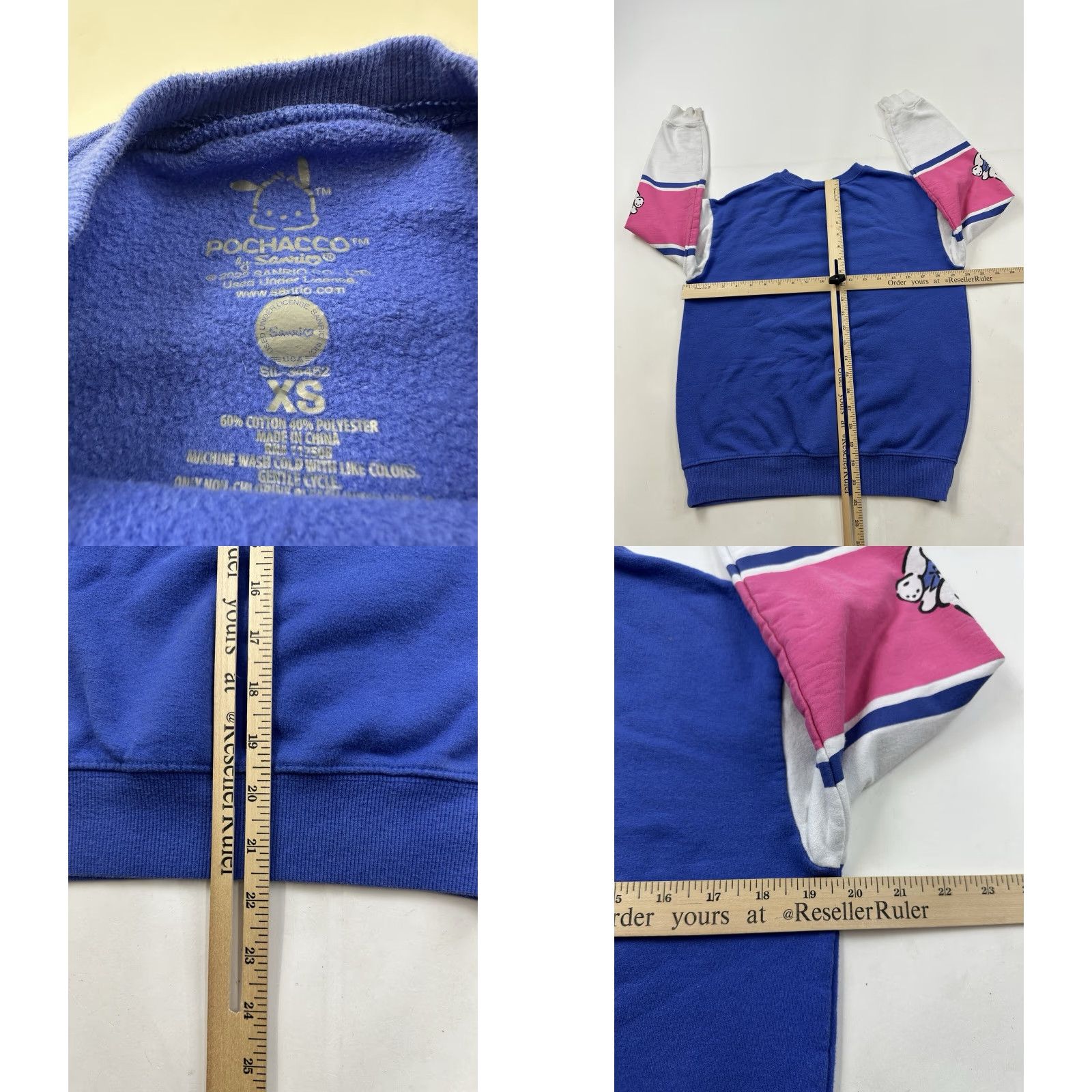 Vintage Sanrio Sweatshirt Pochacco Womens XS Blue Hello Kitty Friends Forever Ladies Size L / US 10 / IT 46 - 8 Thumbnail