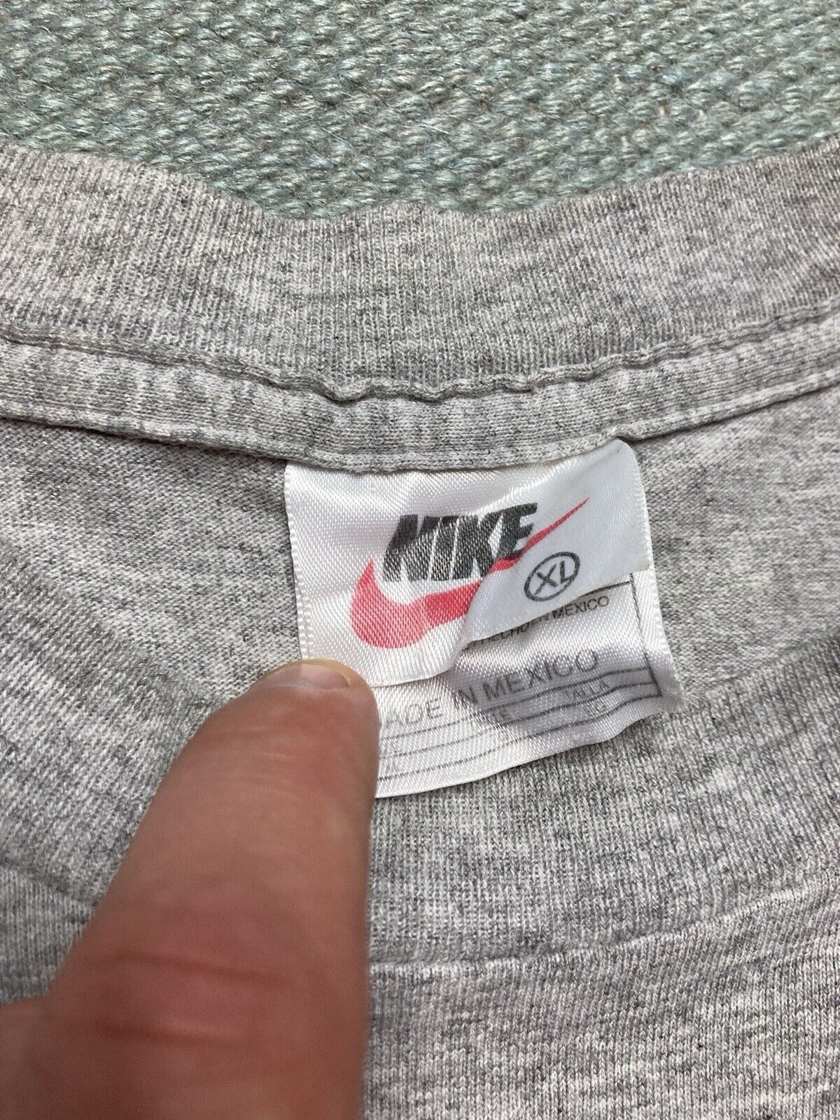 Nike × Vintage VTG 90s Nike t shirt basketball embroidered swoosh check XL Size US XL / EU 56 / 4 - 3 Thumbnail