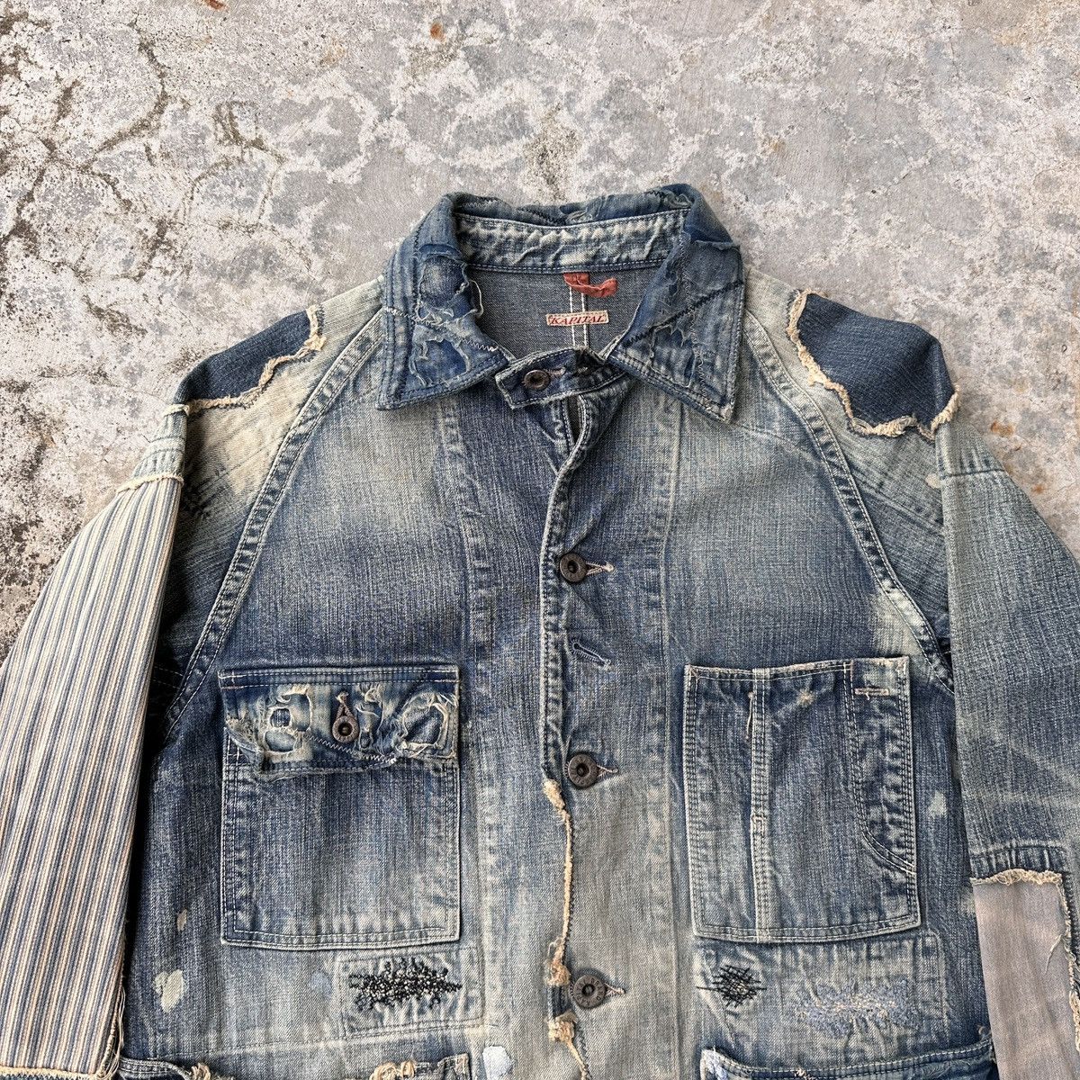 Kapital Old man and the sea weathered Boro chore coat patchwork Size US S / EU 44-46 / 1 - 5 Thumbnail