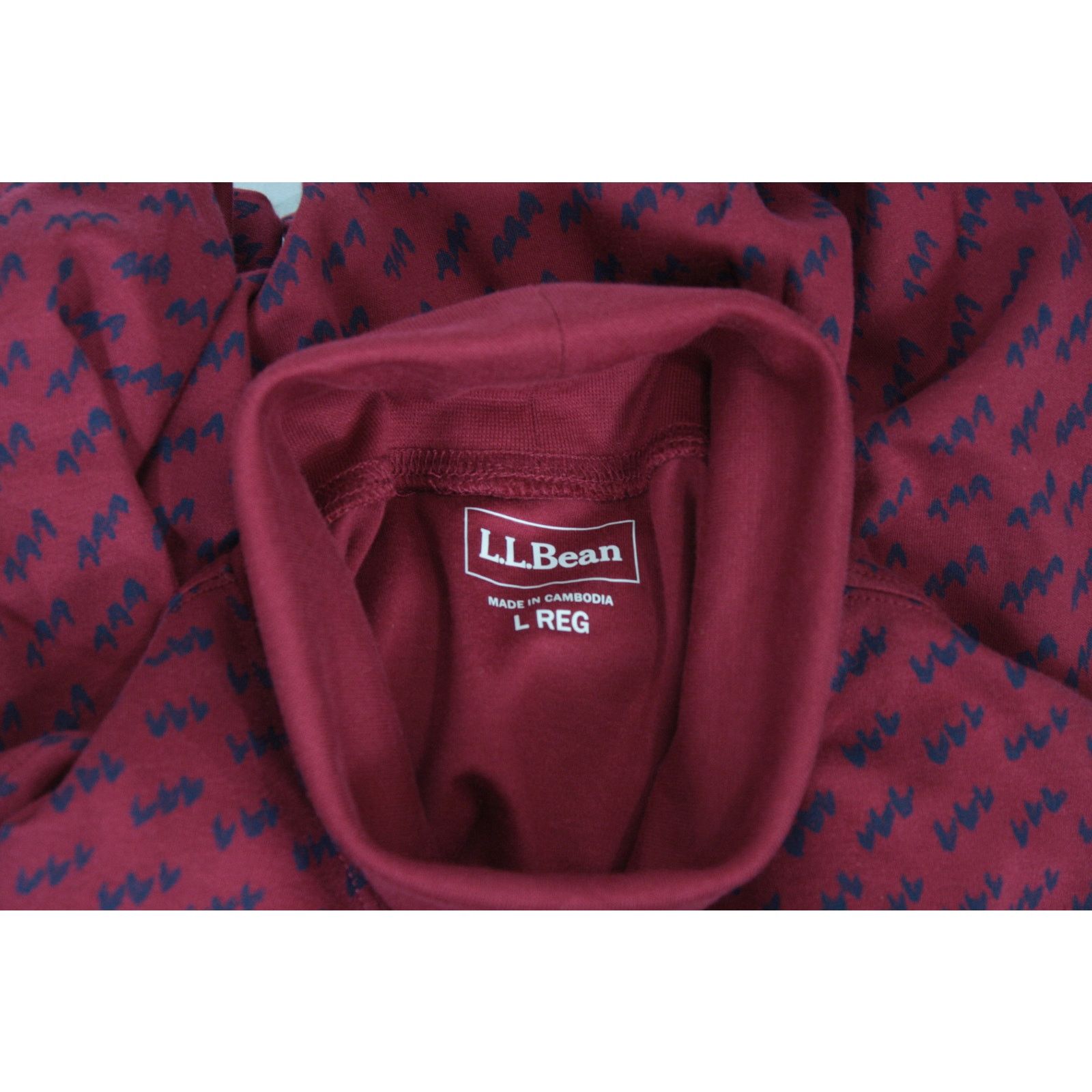L.L. Bean LL Bean Bird Print Turtleneck Shirt Womens L Red Cotton Top Size L / US 10 / IT 46 - 5 Thumbnail