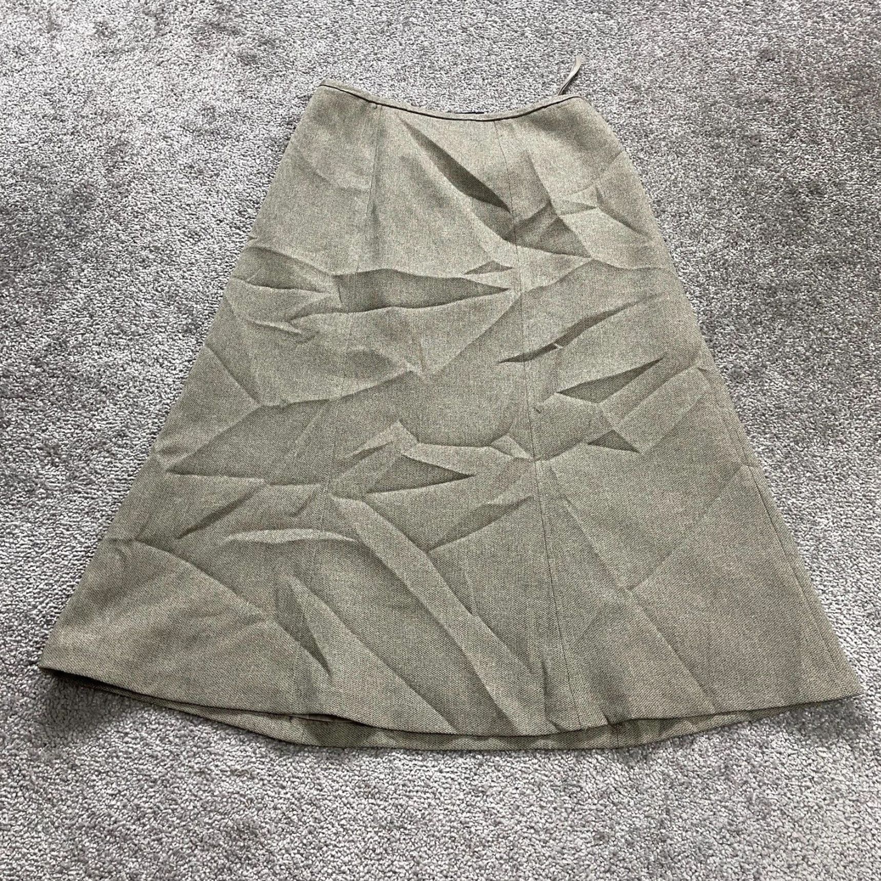 Evan Picone Evan Picone Skirt A-Line Midi Womens Small Taupe Side Zip Lined Work Office Vintage? No (No) Size 42" / US 20 - 2 Thumbnail