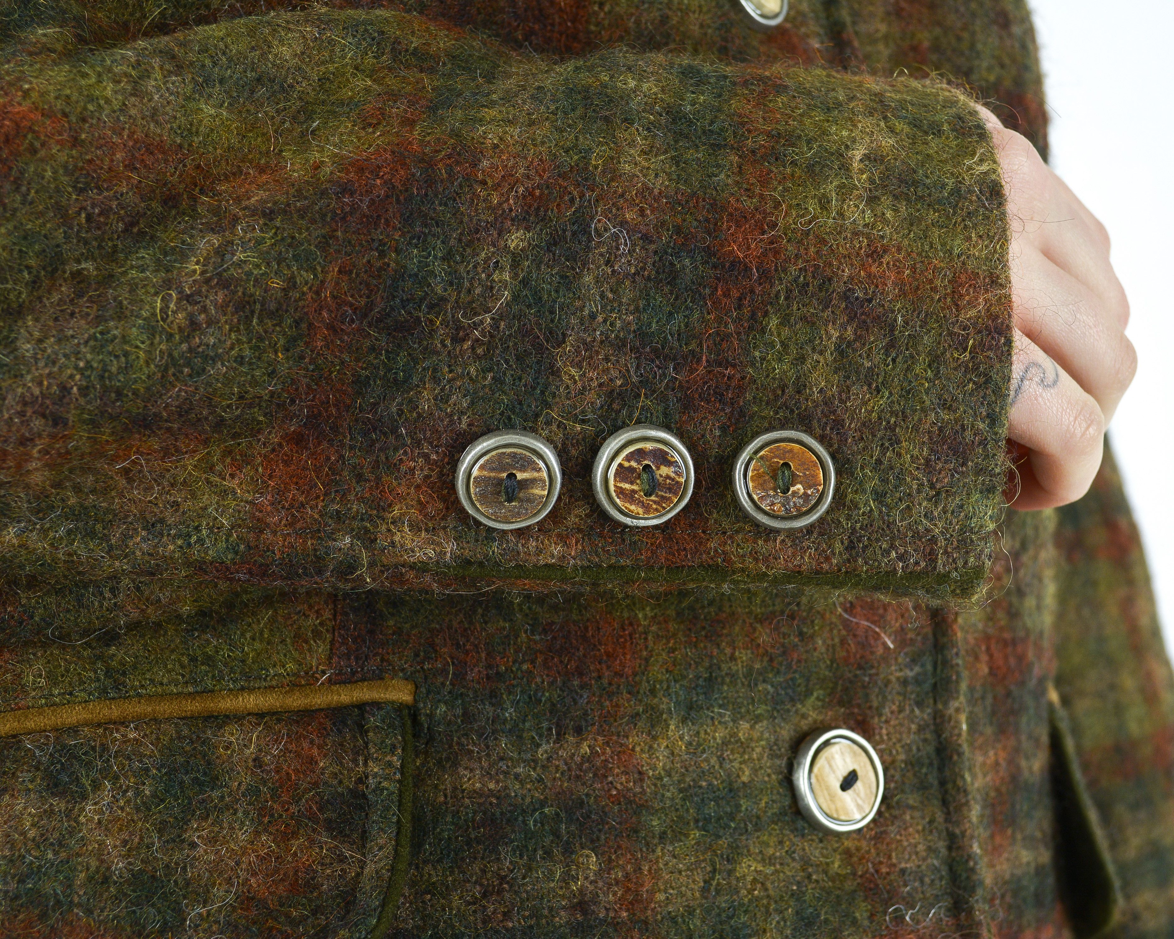 Other × Vintage Allwerk L Wool Jacket Trachten Cardigan Check Plaid Tartan Size L / US 10 / IT 46 - 6 Thumbnail