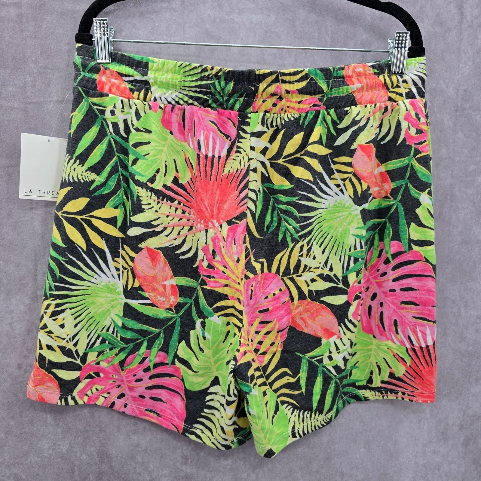 Other LA Threads Green Tropical Floral Stretch Shorts Large Size 34" / US 12 / IT 48 - 2 Thumbnail