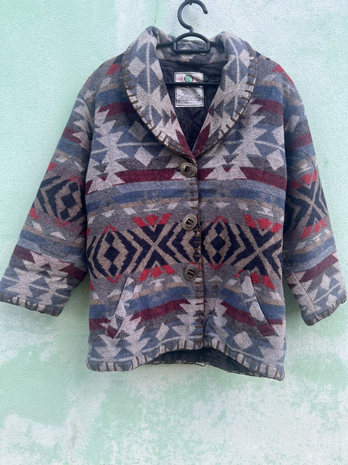 Japanese Brand SABUROKU Japan Aztec Southwestern Wool Blanket Jacket Native Size US M / EU 48-50 / 2 - 7 Thumbnail