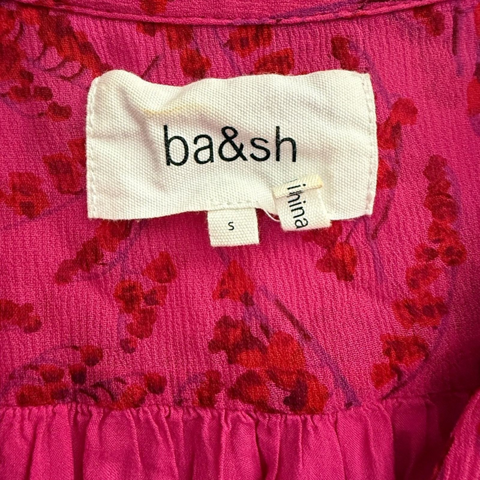 ba&sh BA&SH Matcha Printed Pink Mini Dress S Size S / US 4 / IT 40 - 6 Thumbnail