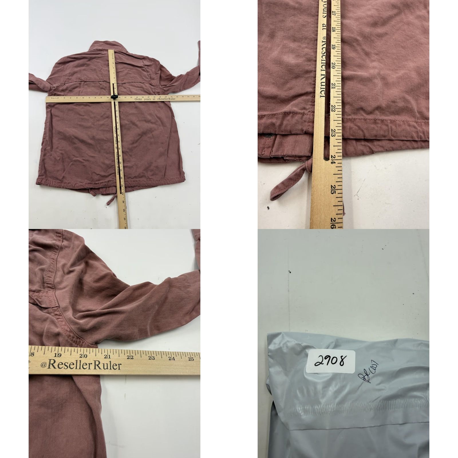 Vintage Bécool Jacket Womens Medium Pink Tencel Utility Military Snap Front Pockets Size M / US 6-8 / IT 42-44 - 8 Thumbnail