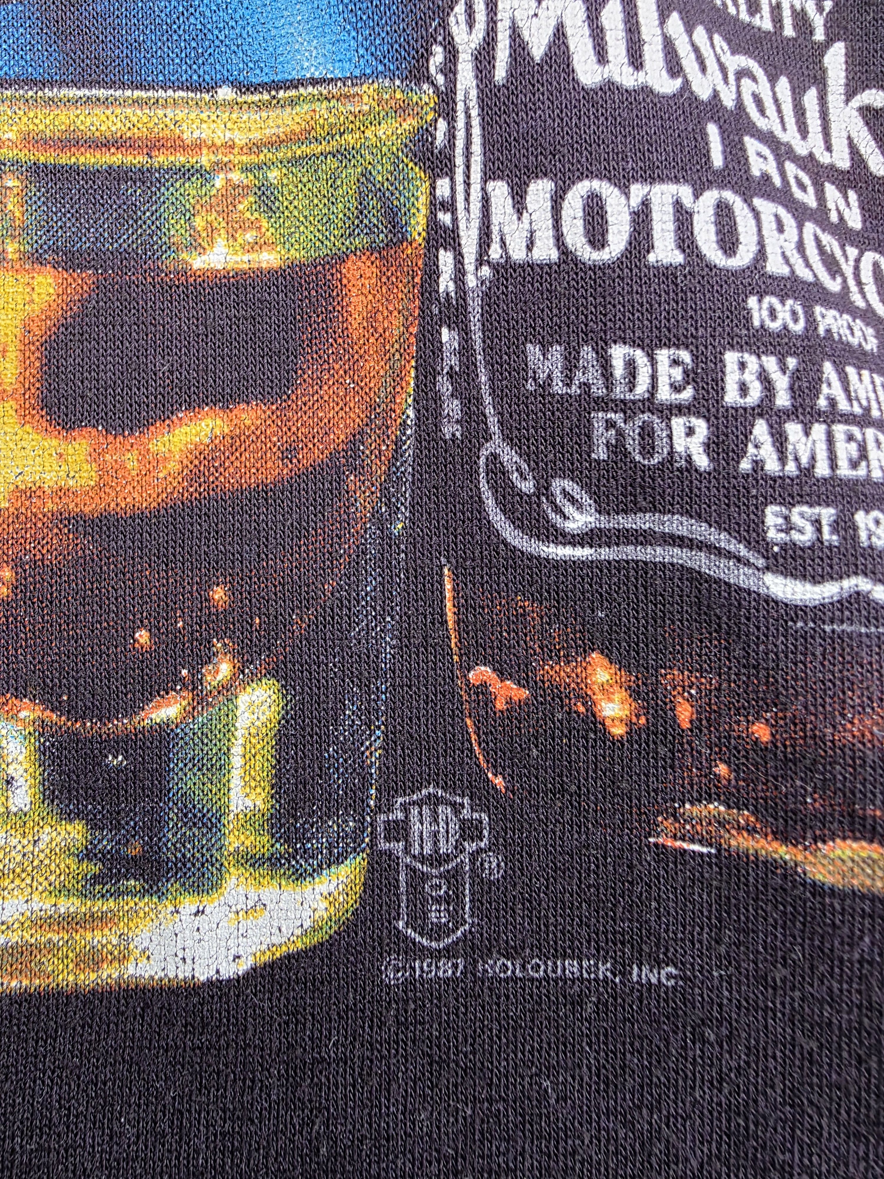 Harley Davidson 1987 Harley Davidson Harleys and good Whiskey 3D Emblem Size US L / EU 52-54 / 3 - 3 Thumbnail