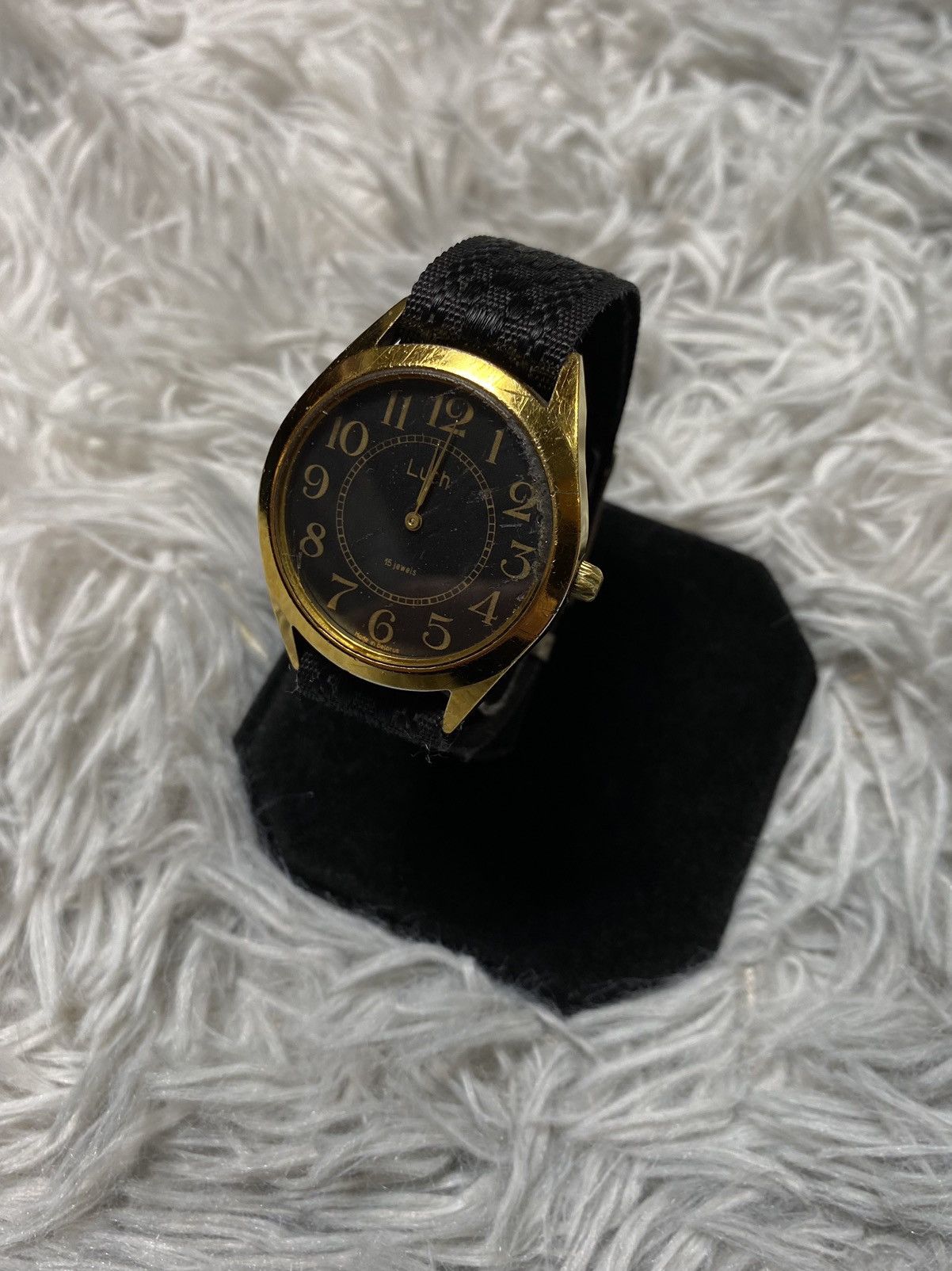 Vintage Luch Black Gold Mechanical Watch Soviet Heritage