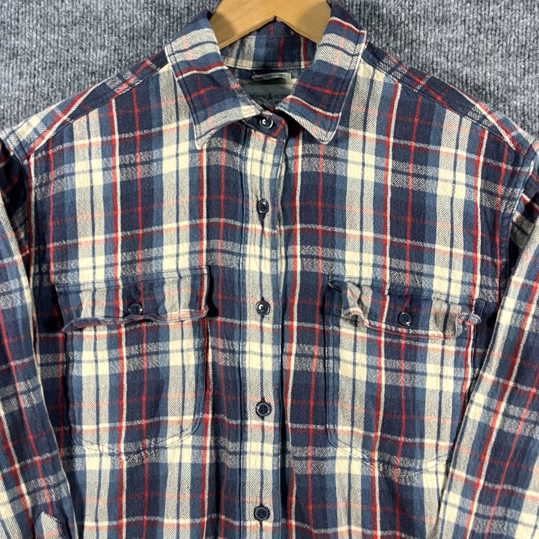 Vintage VINTAGE Denim & Supply Ralph Lauren Womens Flannel Button-Up Shirt Red Plaid Oversized Small Size S / US 4 / IT 40 - 2 Thumbnail