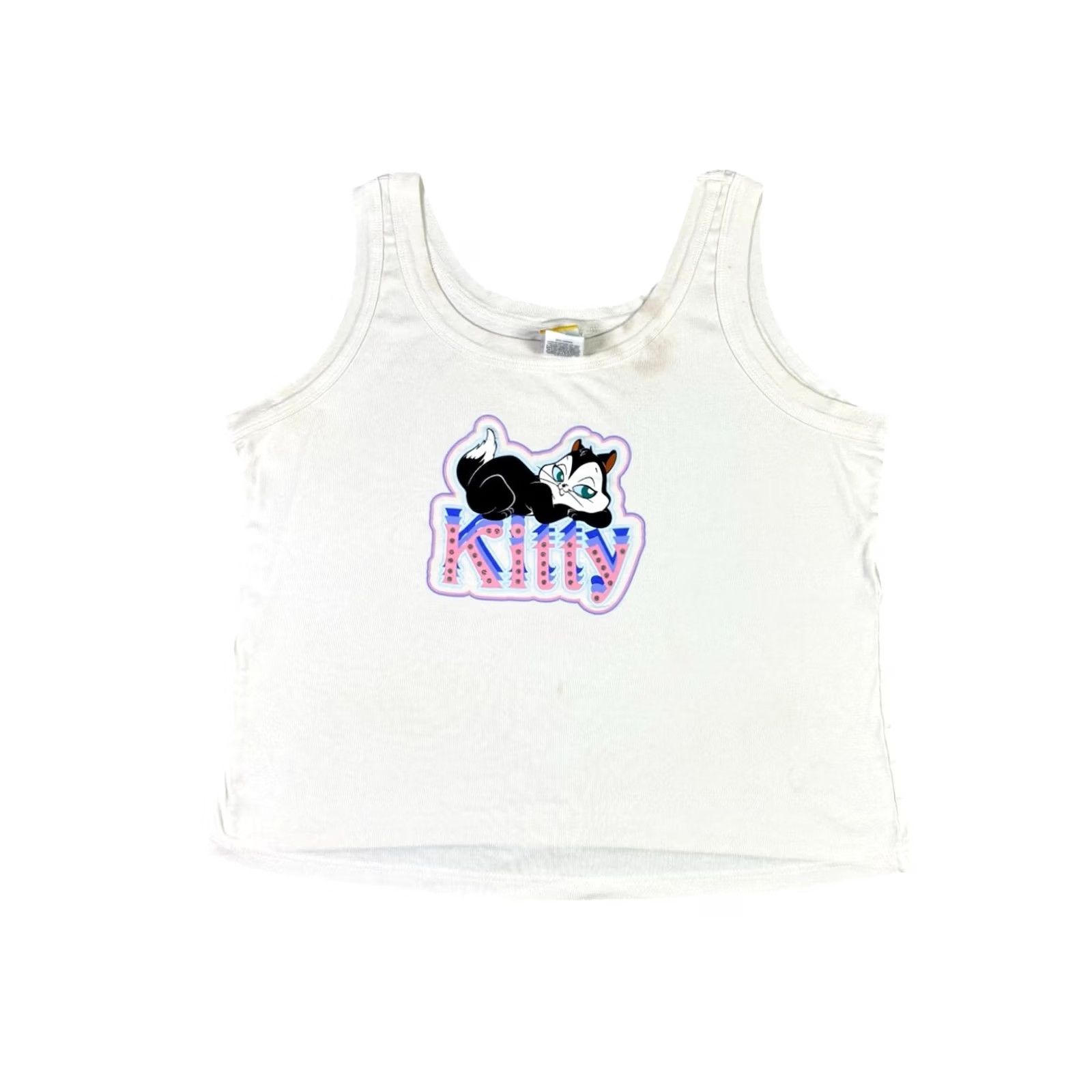 Vintage VINTAGE Looney Tunes Tank Top Women’s 2XL White Tweety 90s Cartoon Promo Cropped Sleeveless Shirt Mens? Size XXL / US 16-18 / IT 52-54 - 2 Thumbnail