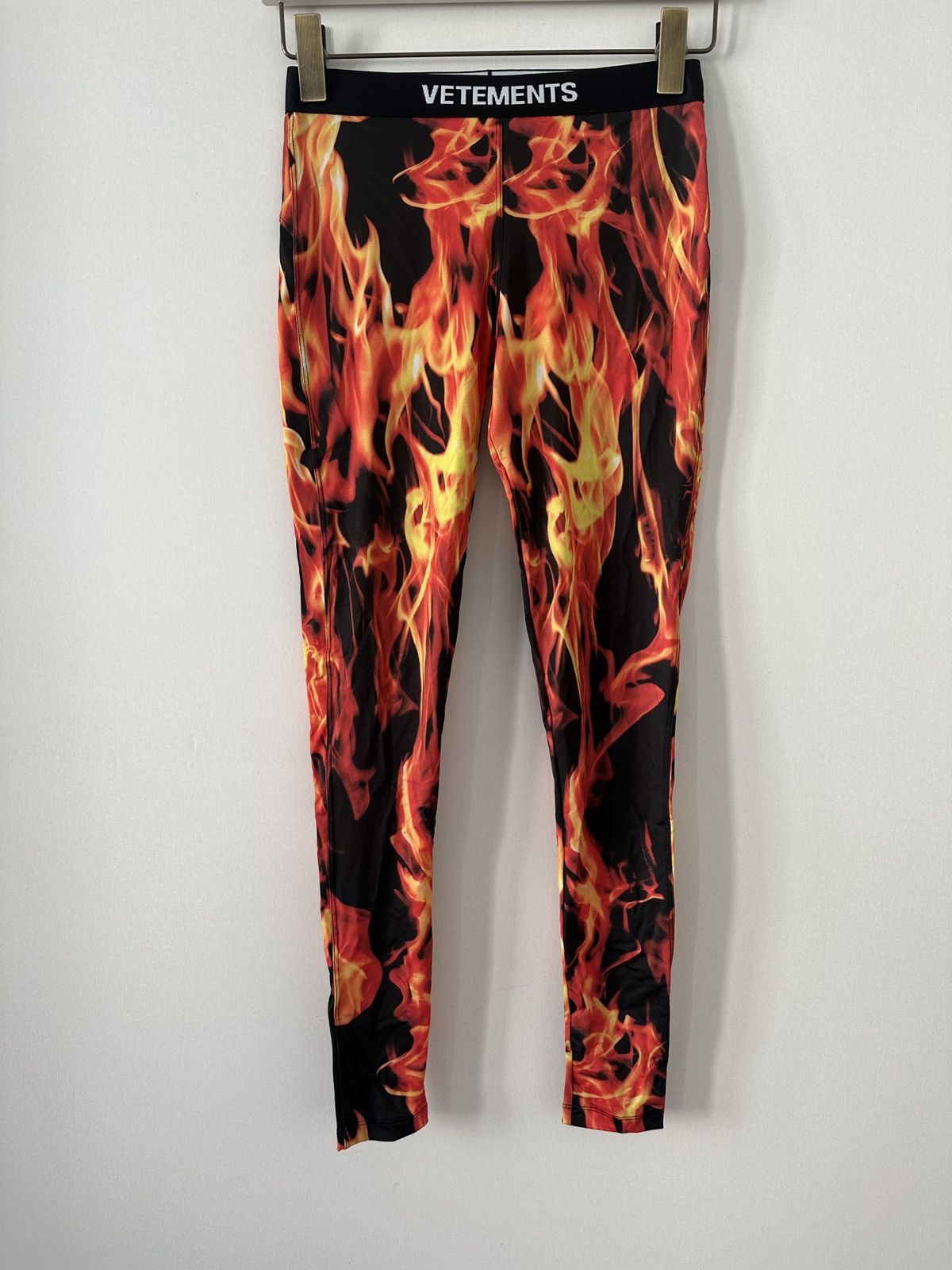 Vetements Black & Green Code Print Sport Leggings