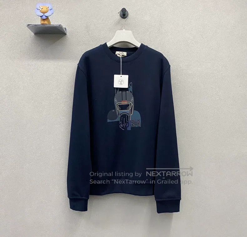 Hermes Hermes Navy blue animal digital print sweatshirt Size US L / EU 52-54 / 3 - 1 Thumbnail