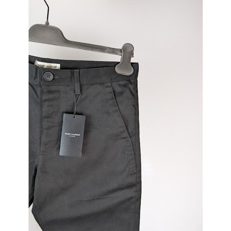 Saint Laurent Paris o1rshd1 Slim Fit Cotton Chino Pants in Black Size US 32 / EU 48 - 5 Thumbnail