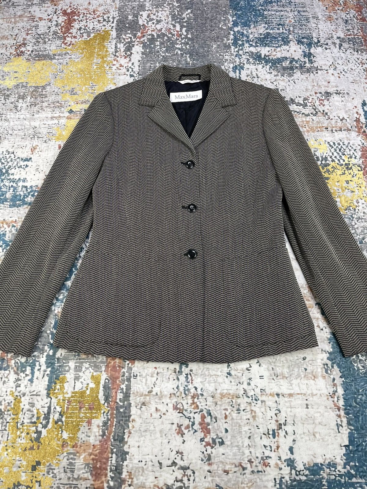 Max Mara MAX MARA SINGLE BREASTED CHEVRON BLAZERS Size XS / US 0-2 / IT 36-38 - 2 Thumbnail