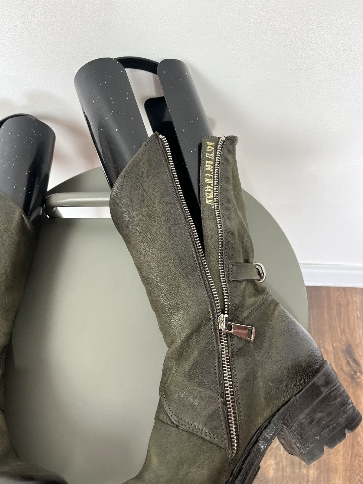 A.S.98 A.S.98 Leather Boots Green Women EU 38 Biker Buckle Zip Size US 7 / IT 37 - 16 Thumbnail