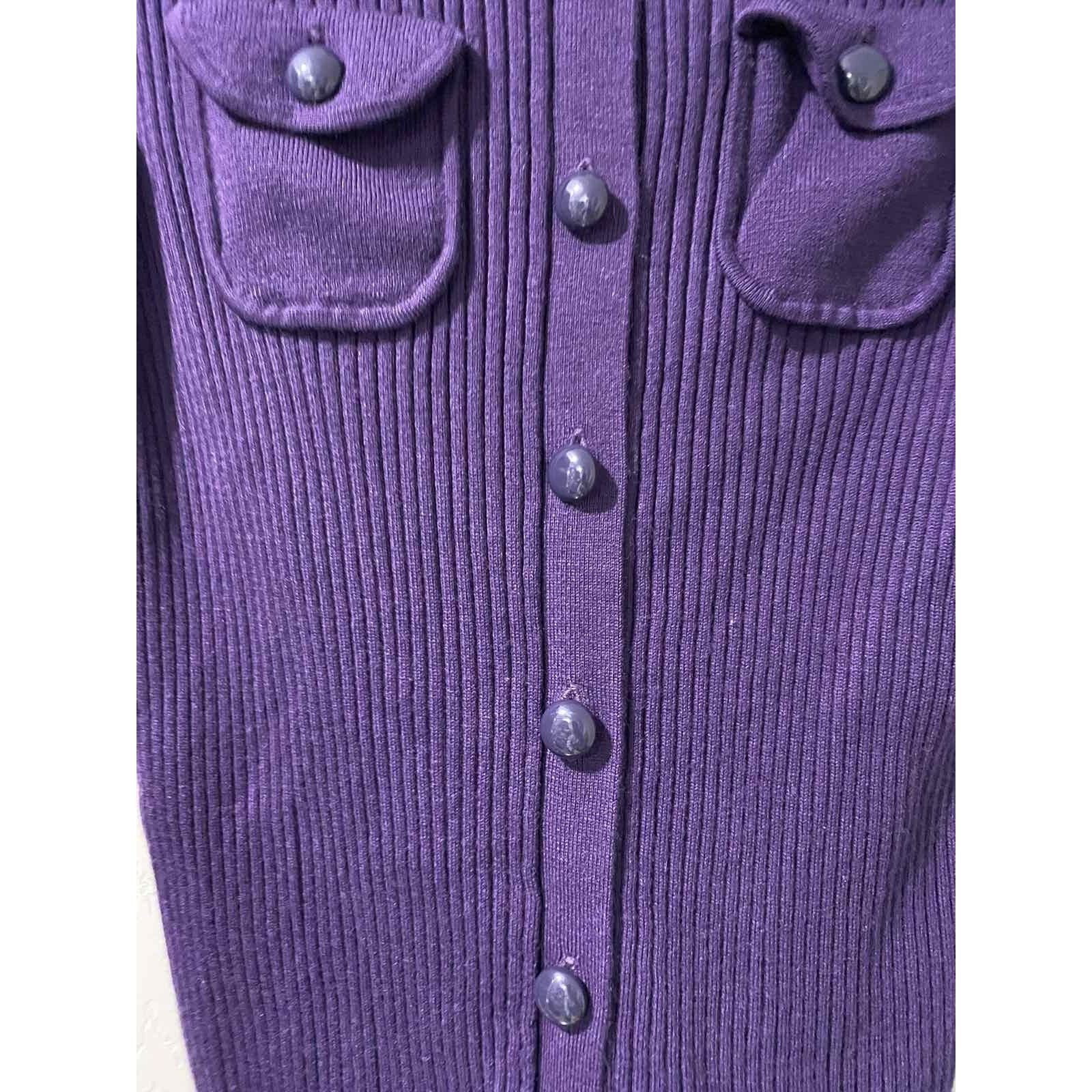 Banana Republic Banana Republic Merino wool Purple Cardigan butons M A001362 Size M / US 6-8 / IT 42-44 - 5 Thumbnail