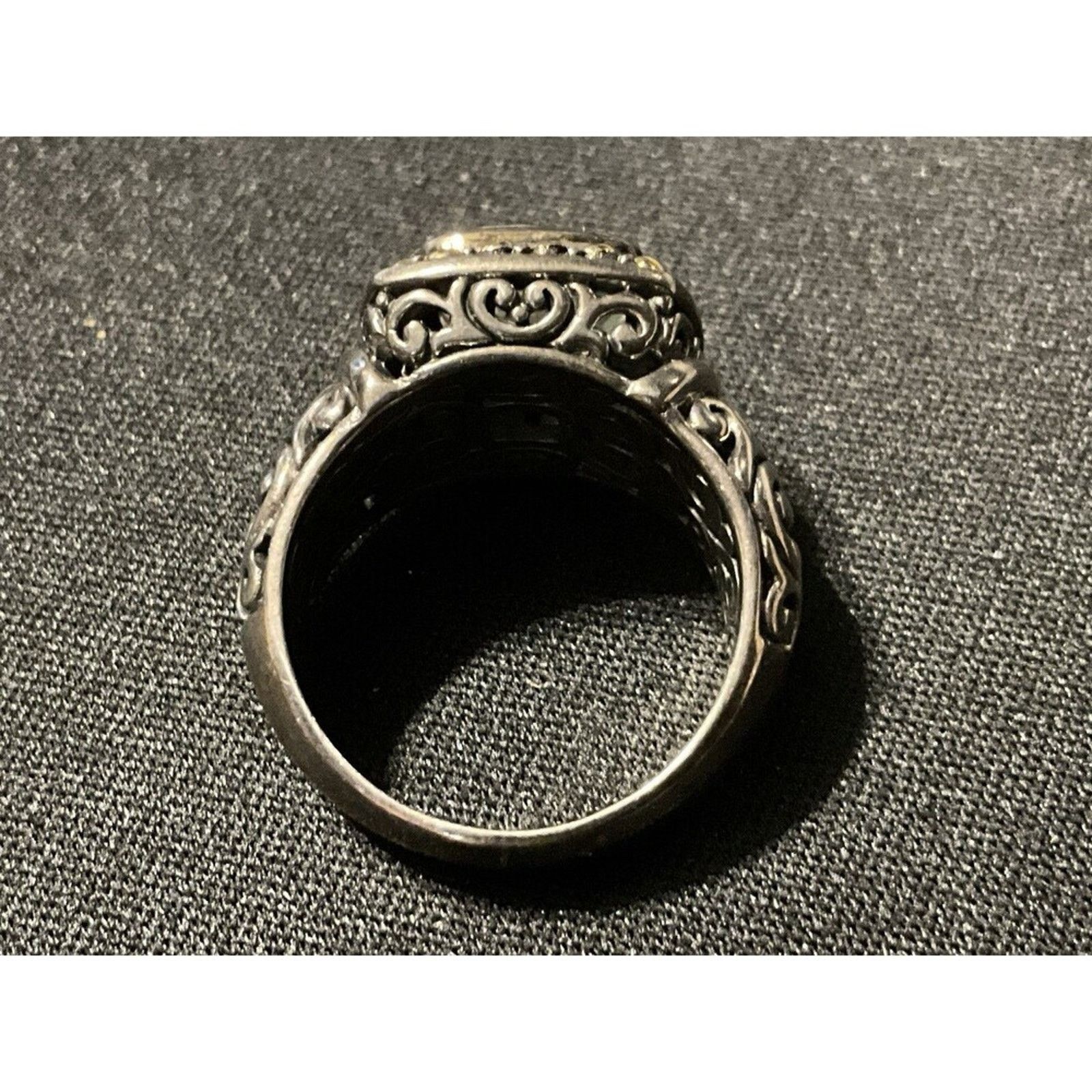 Other 925 Ring 18k Gold Around Topaz Faceted Ring Size 7 Size ONE SIZE - 4 Thumbnail