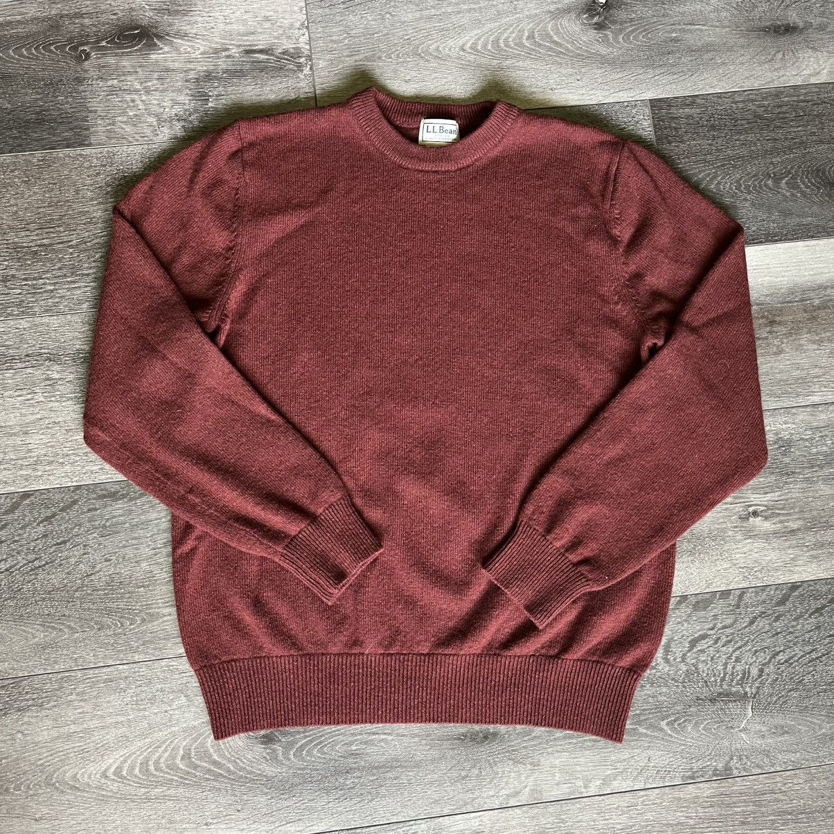L.L. Bean Vintage 1990s LL Bean Lambswool Sweater Crewneck Red Orange Size US S / EU 44-46 / 1 - 1 Thumbnail