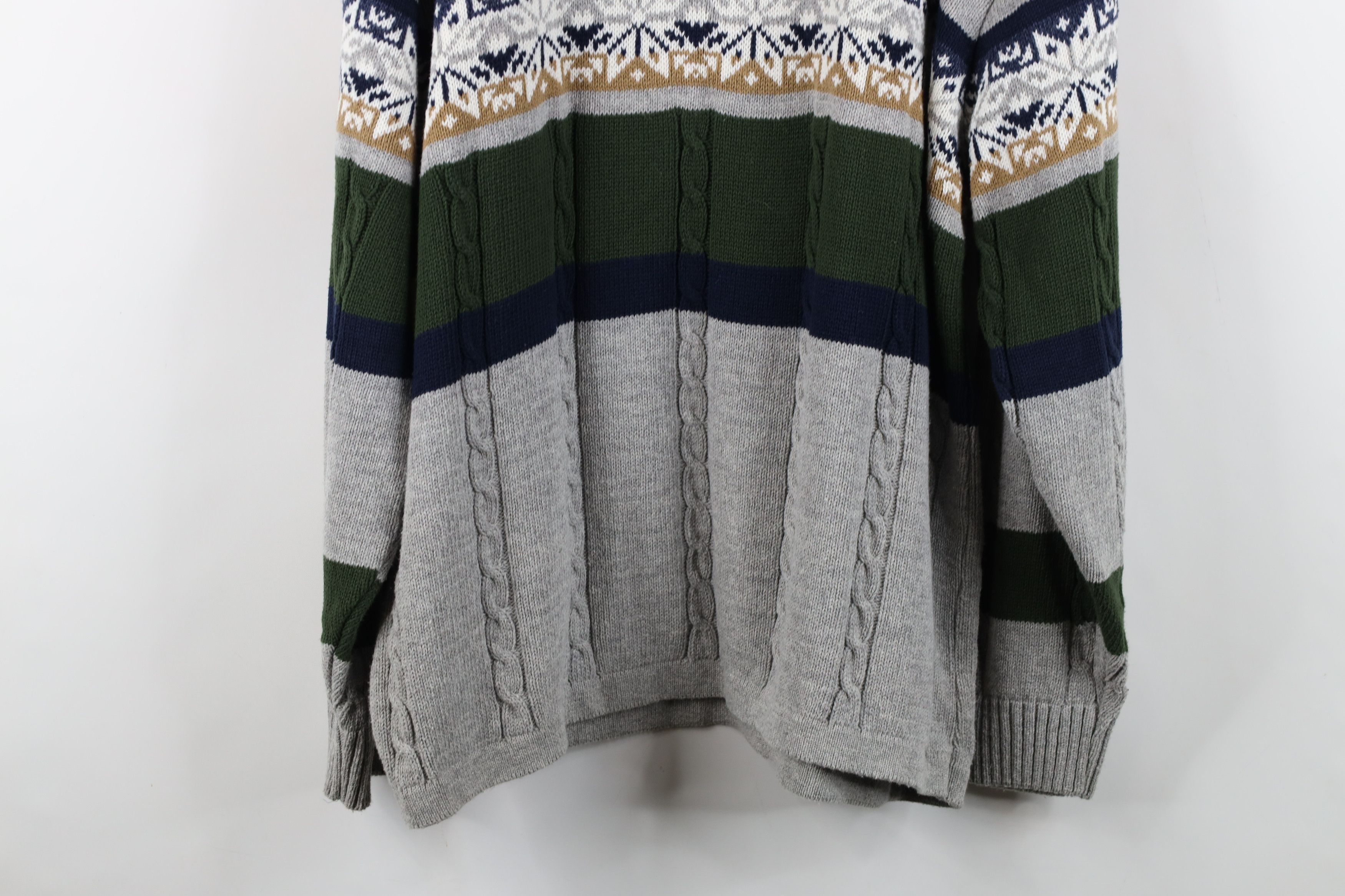 Ralph Lauren Vintage 90s Chaps Ralph Lauren Block Cable Knit Sweater Size US L / EU 52-54 / 3 - 11 Thumbnail