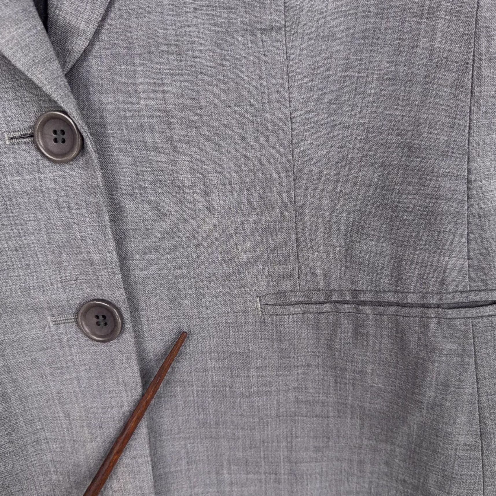 Theory Theory Blazer Womens 2 Gray Wool Blended Lined Notch Two-Button Front Jacket Office Career XS-XL Size XS / US 0-2 / IT 36-38 - 6 Thumbnail