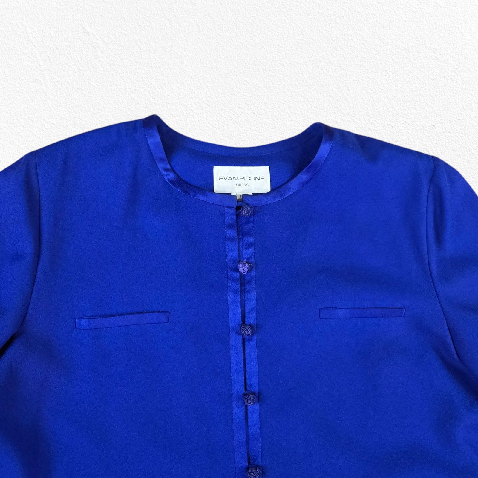 Evan Picone 90s Blue Longline Jacket Overcoat Size 18 Size XXL / US 16-18 / IT 52-54 - 4 Thumbnail