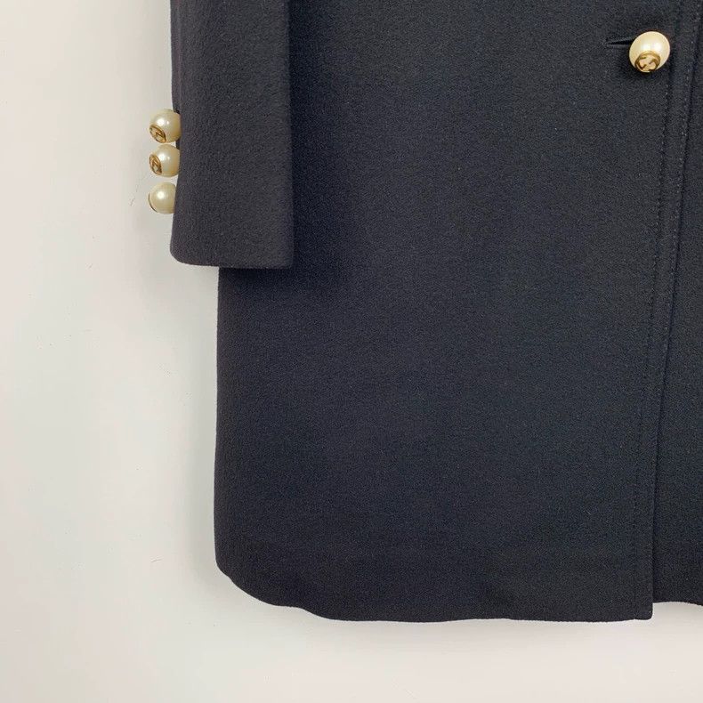 Gucci Gucci Black lapel single-breasted wool tweed coat 2506-Next Size XS / US 0-2 / IT 36-38 - 4 Thumbnail