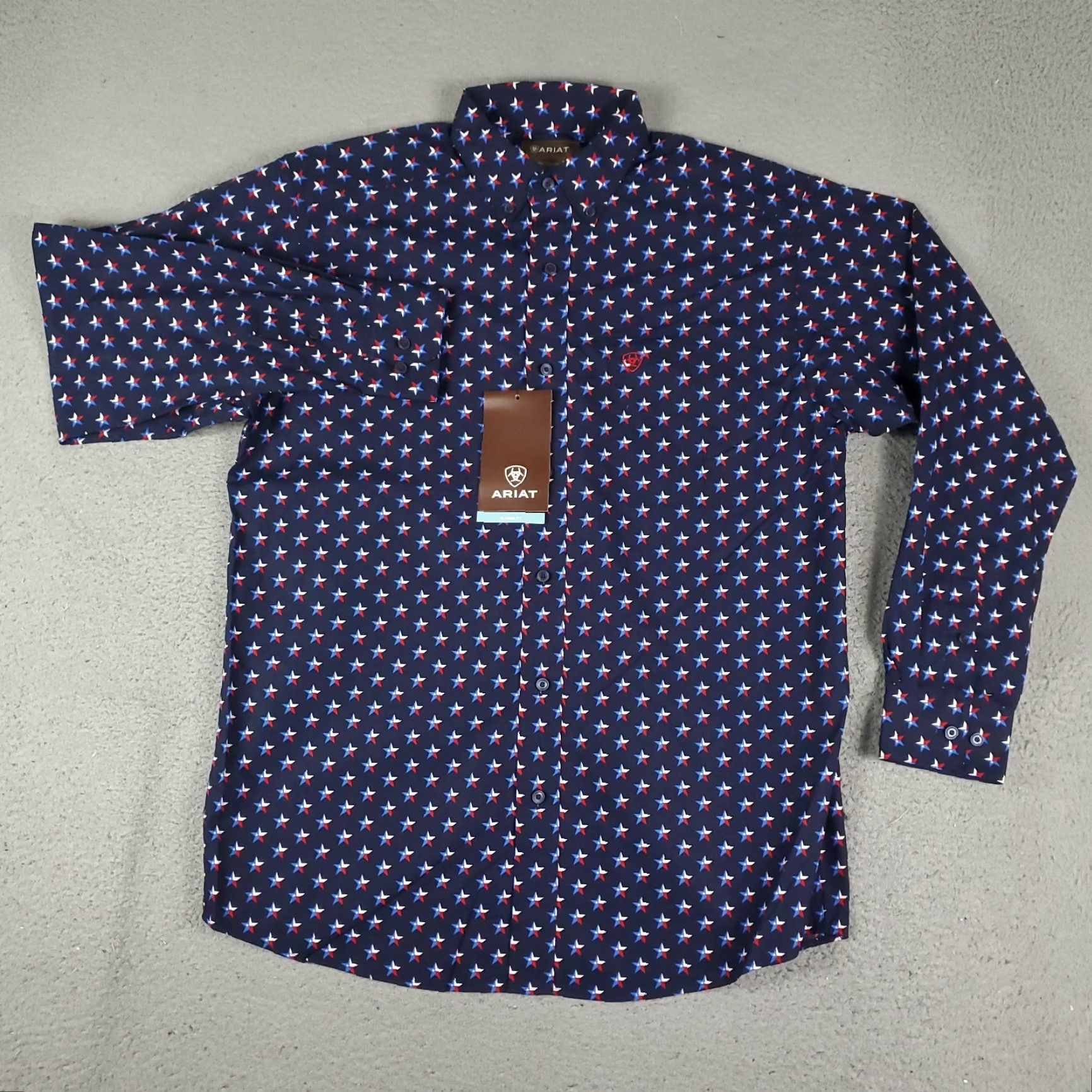 Ariat Ariat Button-Up Shirt Mens Medium Blue Geometric Print Long Sleeve Casual Modern Preppy Size US M / EU 48-50 / 2 - 2 Thumbnail