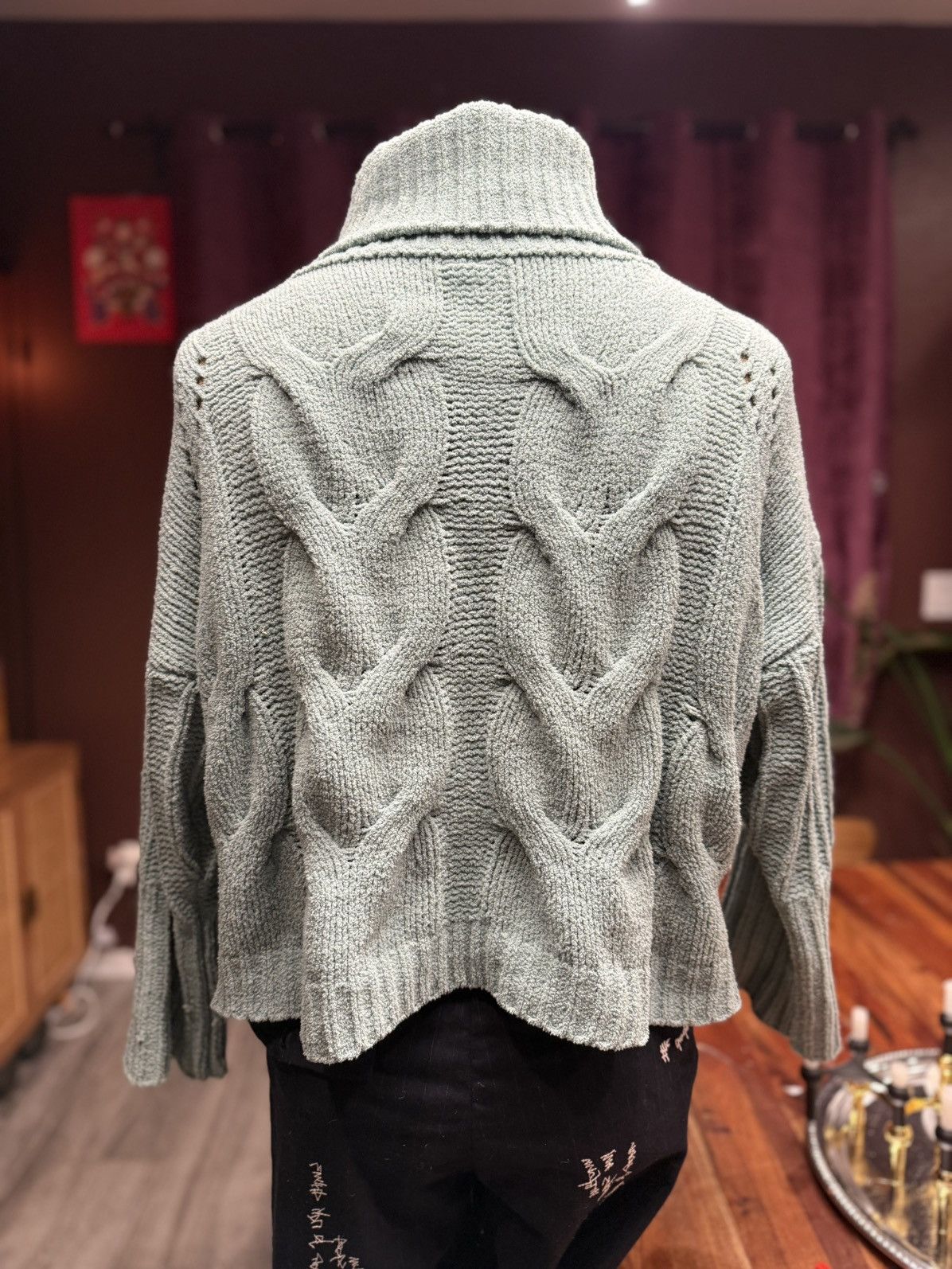 Other Chunky Cable Knit Turtleneck Sweater – Sage Green Size M / US 6-8 / IT 42-44 - 6 Thumbnail