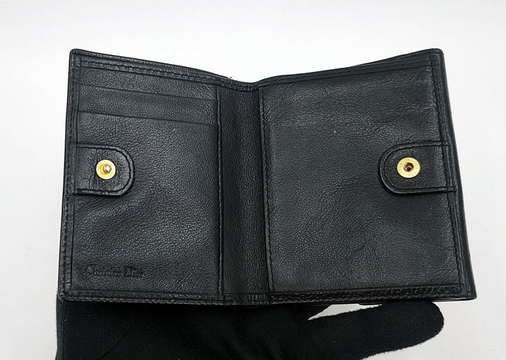 Dior authentic CHRISTIAN DIOR vintage full leather short wallet Size ONE SIZE - 4 Thumbnail