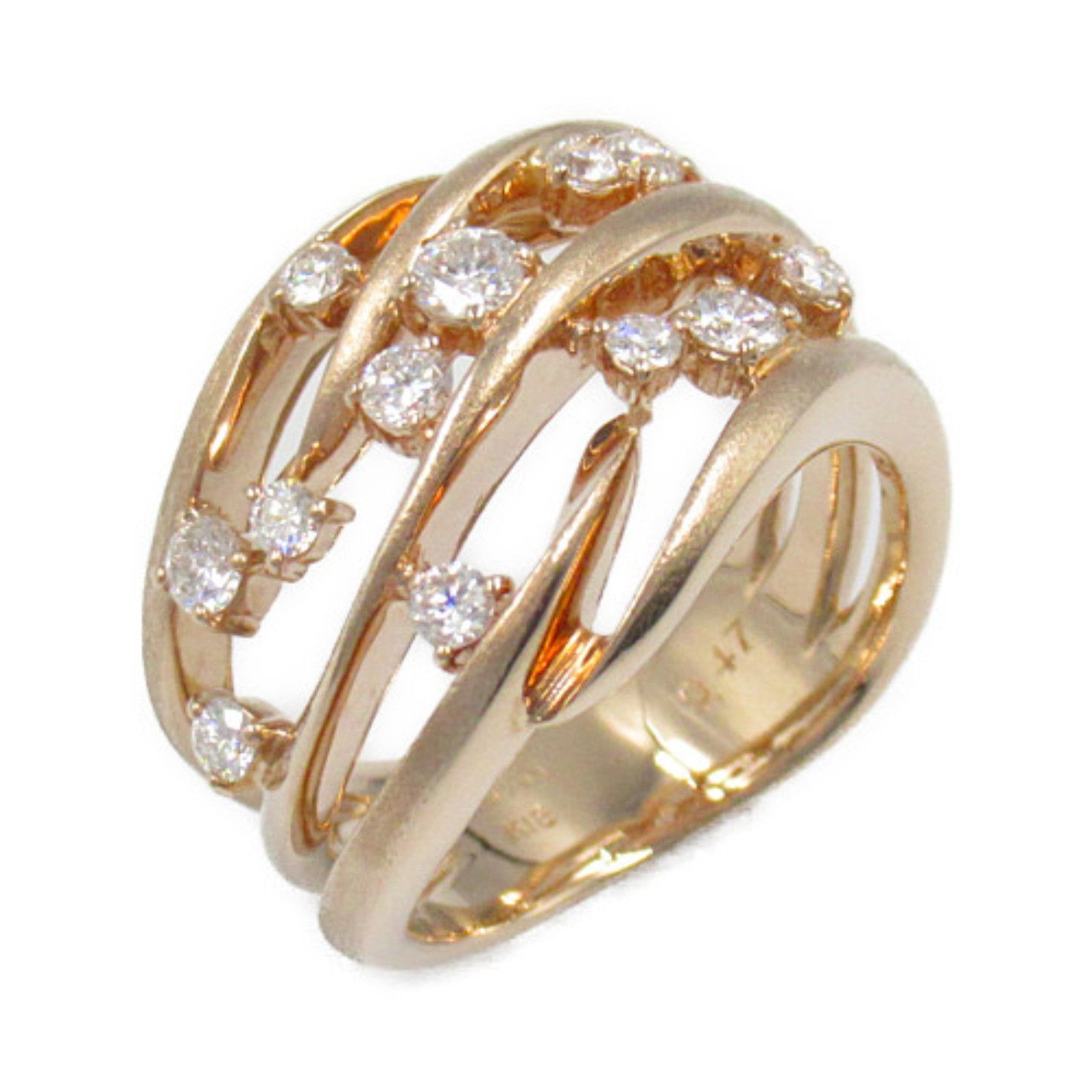 LuxUness Au750 Diamond Ring Crocodile skin Ring